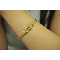 14k Gold Bangle Bracelet, 6 mm Wide Bracelet