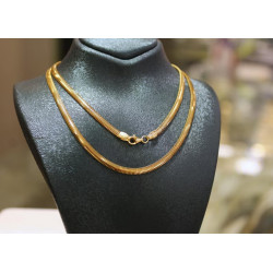 22K Gold Snake Chain Necklace, 3.0mm Herringbone Chain, Gold Herringbone Chain Necklace, Sleek Minimalist Chain, 22K Pure Gold