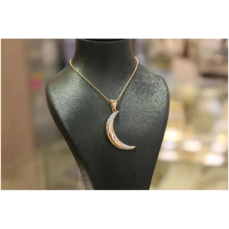 14K Gold Moon Pendant, Crescent Moon Necklace, Minimalist Jewelry For Women, Perfect Gift For Her, Celestial Necklace