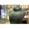 14K Gold Dorica Bead Black & Green Chain Necklace, Dorica Gold Chain, Jewelry for Women, Bead Gold Necklace, Women Gold Chain