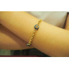 Gold Chain Bracelet, 14k Evil Eye, Italian Bracelet 14k Rolo chain