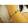 Gold Chain Bracelet, 14k Evil Eye, Italian Bracelet 14k Rolo chain