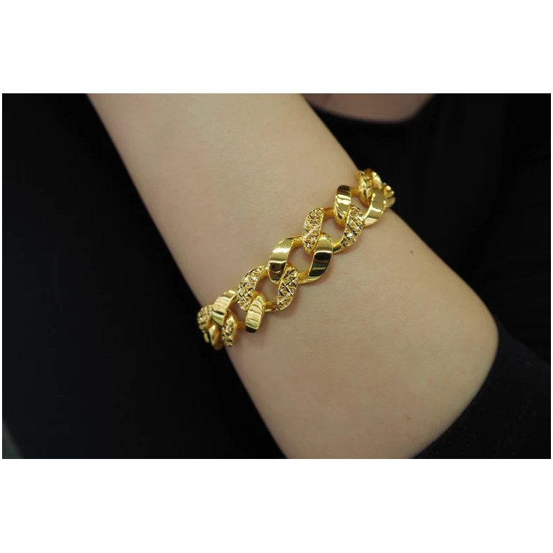 22k Curb Chain Bracelet, Chain-Link Bracelet, 22k Gold, Italian Bracelet, 22k Curb Bracelet, 22k Gold Jewelry, Gift for Her, 22k