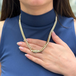 14K Gold Cuban Link Chain Necklace, 6.75 mm - Luxury Jewelry for Women