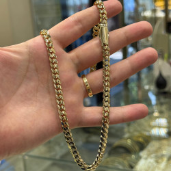 14K Gold Cuban Link Chain Necklace, 6.75 mm - Luxury Jewelry for Women