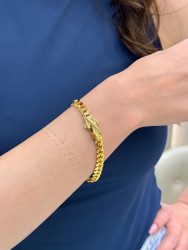 22K Gold Miami Curb Chain Bracelet, 7.00 mm, Unisex Luxury Jewelry