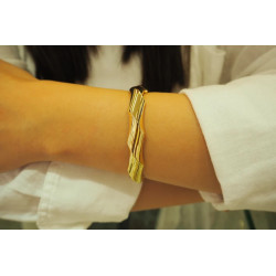 Gold Bangle Bracelet, 11mm Wide Bracelet