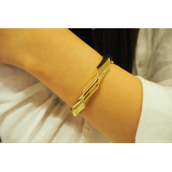 Gold Bangle Bracelet, 11mm Wide Bracelet