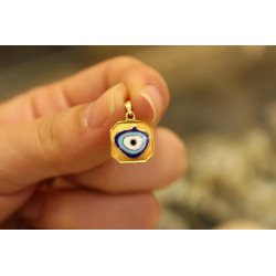 14k Solid Gold Evil Eye Pendant, 14k Solid Gold Evil Eye Protection Necklace, Pendant, 14K Solid Gold, Gift for Her, Blue Eye Ch