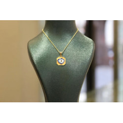 14k Solid Gold Evil Eye Pendant, 14k Solid Gold Evil Eye Protection Necklace, Pendant, 14K Solid Gold, Gift for Her, Blue Eye Ch