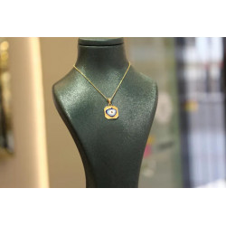 14k Solid Gold Evil Eye Pendant, 14k Solid Gold Evil Eye Protection Necklace, Pendant, 14K Solid Gold, Gift for Her, Blue Eye Ch