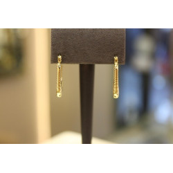 14k Gold Rectangle Earrings, Hoop Earrings, Italian Gold Earrings, 14k Gold Jewelry, Minimalist Earrings