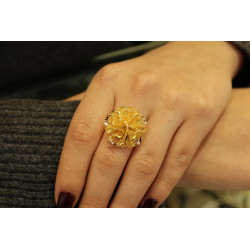 14K Gold Flower Ring, Stylish Ring, Gift for Her Gold Ring, Flower Ring, Lucky Gift Jewelry, Floral Unique Gold Ring