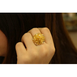 14K Gold Flower Ring, Stylish Ring, Gift for Her Gold Ring, Flower Ring, Lucky Gift Jewelry, Floral Unique Gold Ring