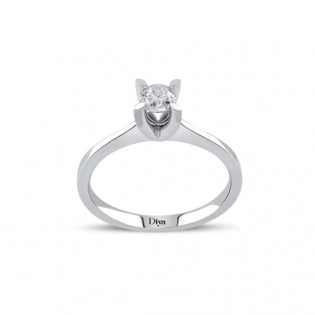 Solitaire Ring 0.10 Carat Diamond Solitaire Ring Classic Diamond Jewelry