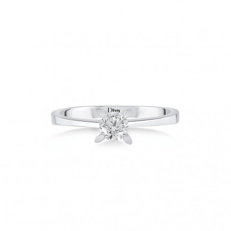 Solitaire Ring 0.14 Carat Diamond Solitaire Ring Classic Diamond Jewelry