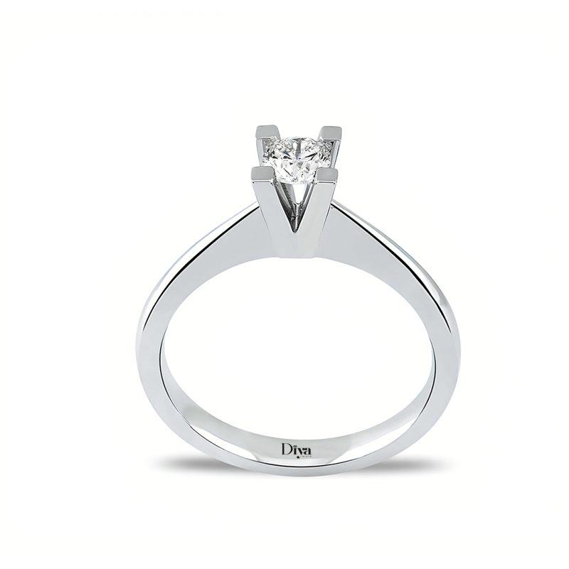 Solitaire Ring 0.15 Carat Diamond Solitaire Ring Classic Diamond Jewelry