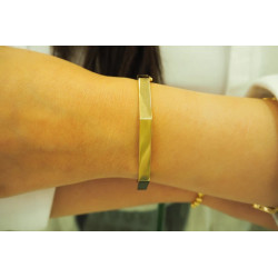 14k Gold Bangle Bracelet, 6 mm Wide Bracelet, Stacking Bracelet