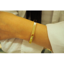 14k Gold Bangle Bracelet, 6 mm Wide Bracelet, Stacking Bracelet, Cuff Bracelet