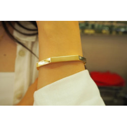 14k Gold Bangle Bracelet, 6 mm Wide Bracelet, Stacking Bracelet, Cuff Bracelet