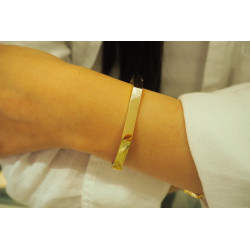 14k Gold Bangle Bracelet, 6mm Wide Bracelet, Stacking Bracelet