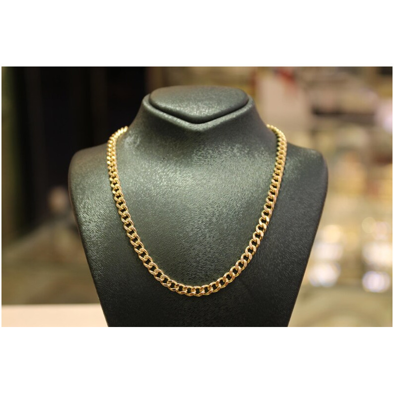 14k Gold Curb Chain Necklace, 14k Miami Cuban, 4.30mm 14k Solid Gold Curb Cuban Chain, 14k Gold Chain