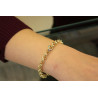 14k Gold Rolo Chain Bracelet, 6.80 mm Chain, Gold Thick Shiny Round Link, Rolo Charm Link , Women Gold Stacking Bracelet