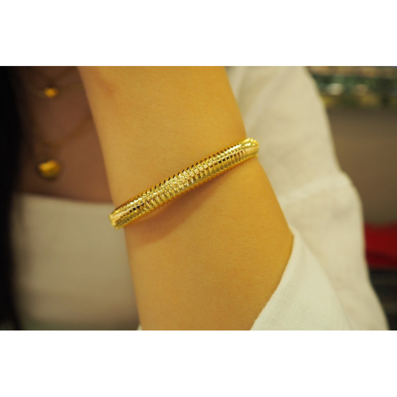 14k Gold Bangle Bracelet, 8mm Wide Bracelet, Stacking Bracelet, Cuff Bracelet