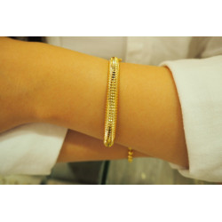 14k Gold Bangle Bracelet, 8mm Wide Bracelet, Stacking Bracelet, Cuff Bracelet