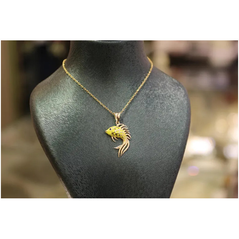 14k Gold Fish Pendant, Pisces Gift, 14k Fish Necklace, Animal Gold Necklace, Fish Charm, 14k Gold Jewelry, Gift For Her