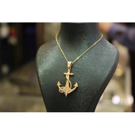 14K Gold Anchor Pendant, Gold Anchor Necklace, 14k Gold Anchor Charm, Gift for Him, Gold Necklace for Women, Nautical Jewelry