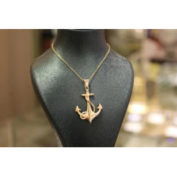 14K Gold Anchor Pendant, Gold Anchor Necklace, 14k Gold Anchor Charm, Gift for Him, Gold Necklace for Women, Nautical Jewelry