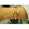 14k Gold Bangle Bracelet, 6 mm Wide Bracelet Gold Jewelry For Her for women