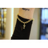 14k Gold Rolo Chain Bracelet, 5.50 mm Chain, Gold Rolo Chain with Charms, Rolo Charm Link , Women Gold Stacking Bracelet