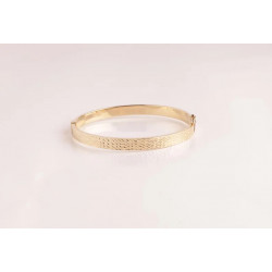 14k Gold Bangle Bracelet, Gold Stacking Bracelet, 6MM Gold Bangle, Stacking Engraved Bangle, Gift For Her